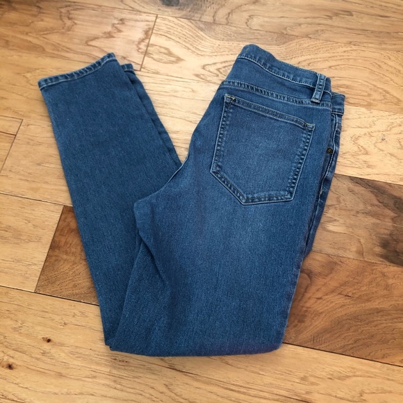 Free People skinny stretch jeans medium dark wash zipper front plain size 27 - Picture 2 of 4